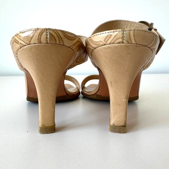 Vintage Salvatore Ferragamo Gancini Leather Strap Heel Sandal Size 7 B - Picture 9 of 16